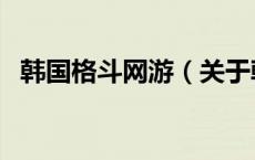 韩国格斗网游（关于韩国格斗网游的介绍）