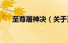 至尊屠神决（关于至尊屠神决的介绍）