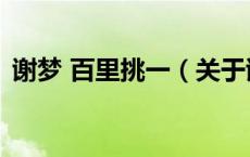 谢梦 百里挑一（关于谢梦 百里挑一的介绍）