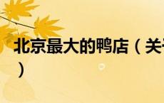 北京最大的鸭店（关于北京最大的鸭店的介绍）