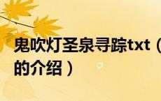 鬼吹灯圣泉寻踪txt（关于鬼吹灯圣泉寻踪txt的介绍）