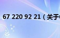 67 220 92 21（关于67 220 92 21的介绍）