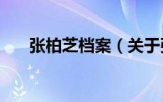 张柏芝档案（关于张柏芝档案的介绍）