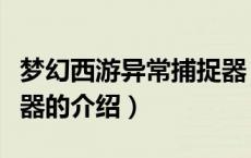 梦幻西游异常捕捉器（关于梦幻西游异常捕捉器的介绍）