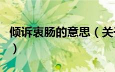 倾诉衷肠的意思（关于倾诉衷肠的意思的介绍）