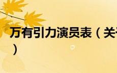 万有引力演员表（关于万有引力演员表的介绍）