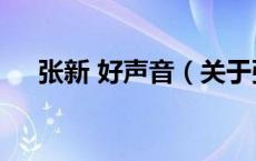 张新 好声音（关于张新 好声音的介绍）