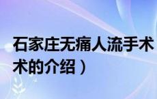 石家庄无痛人流手术（关于石家庄无痛人流手术的介绍）