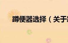 蹲便器选择（关于蹲便器选择的介绍）
