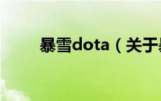 暴雪dota（关于暴雪dota的介绍）