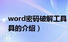 word密码破解工具（关于word密码破解工具的介绍）