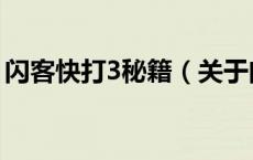 闪客快打3秘籍（关于闪客快打3秘籍的介绍）
