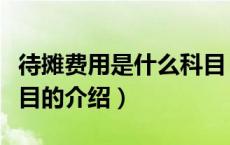 待摊费用是什么科目（关于待摊费用是什么科目的介绍）
