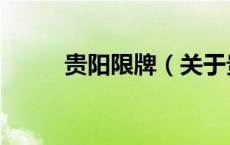 贵阳限牌（关于贵阳限牌的介绍）