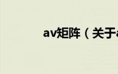 av矩阵（关于av矩阵的介绍）