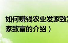 如何赚钱农业发家致富（关于如何赚钱农业发家致富的介绍）