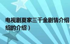 电视剧夏家三千金剧情介绍（关于电视剧夏家三千金剧情介绍的介绍）