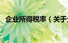 企业所得税率（关于企业所得税率的介绍）