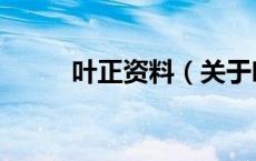 叶正资料（关于叶正资料的介绍）