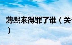 薄熈来得罪了谁（关于薄熈来得罪了谁的介绍）