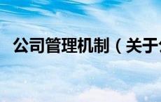 公司管理机制（关于公司管理机制的介绍）