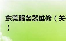 东莞服务器维修（关于东莞服务器维修的介绍）