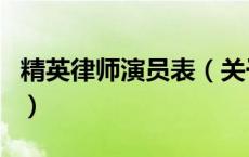 精英律师演员表（关于精英律师演员表的介绍）