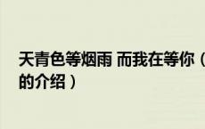 天青色等烟雨 而我在等你（关于天青色等烟雨 而我在等你的介绍）