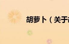 胡萝卜（关于胡萝卜的介绍）