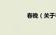 春晚（关于春晚的介绍）