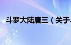斗罗大陆唐三（关于斗罗大陆唐三的介绍）