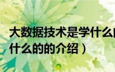 大数据技术是学什么的（关于大数据技术是学什么的的介绍）