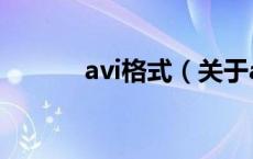 avi格式（关于avi格式的介绍）