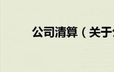 公司清算（关于公司清算的介绍）