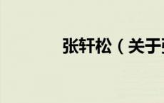 张轩松（关于张轩松的介绍）