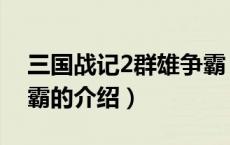三国战记2群雄争霸（关于三国战记2群雄争霸的介绍）