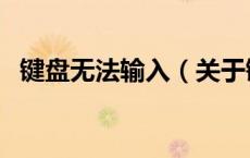 键盘无法输入（关于键盘无法输入的介绍）