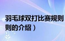 羽毛球双打比赛规则（关于羽毛球双打比赛规则的介绍）