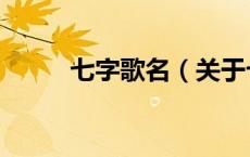 七字歌名（关于七字歌名的介绍）