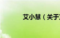 艾小慧（关于艾小慧的介绍）