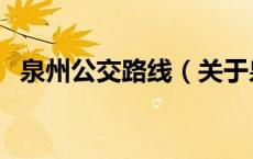 泉州公交路线（关于泉州公交路线的介绍）