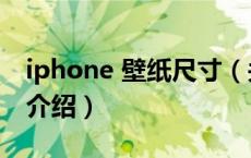 iphone 壁纸尺寸（关于iphone 壁纸尺寸的介绍）