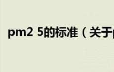 pm2 5的标准（关于pm2 5的标准的介绍）