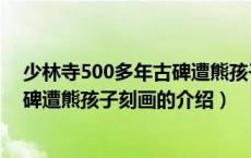 少林寺500多年古碑遭熊孩子刻画（关于少林寺500多年古碑遭熊孩子刻画的介绍）