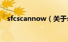 sfcscannow（关于sfcscannow的介绍）