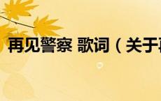 再见警察 歌词（关于再见警察 歌词的介绍）