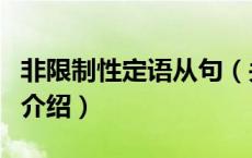 非限制性定语从句（关于非限制性定语从句的介绍）