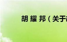 胡 耀 邦（关于胡 耀 邦的介绍）