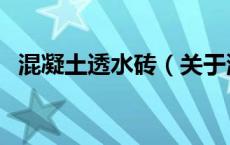 混凝土透水砖（关于混凝土透水砖的介绍）