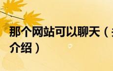 那个网站可以聊天（关于那个网站可以聊天的介绍）